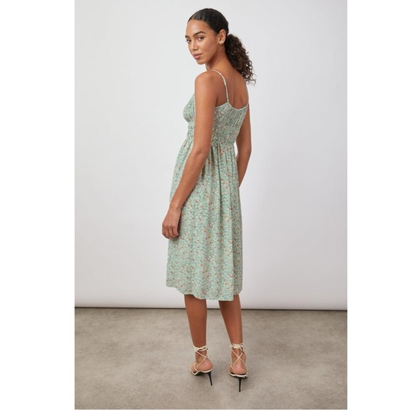 Rails Dainty Octavia Dress Green Summer Meadow Midi Dress Size XS NWT Sundress - Picture 2 of 14